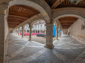 Obraz premium Besançon, France - 08 29 2020: View of the Courtyard of the Granvelle Palace
