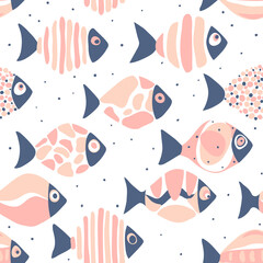 Seamless pattern with fish