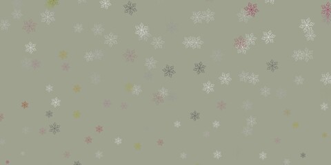 Light gray vector doodle texture with flowers.