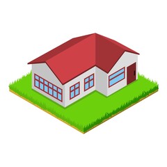 Country cottage icon. Isometric illustration of country cottage vector icon for web