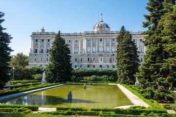 Obraz premium Royal Palace in Madrid in a beautiful summer day, Spain