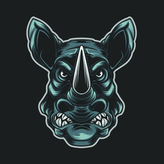Rhino head vector illustration logo
