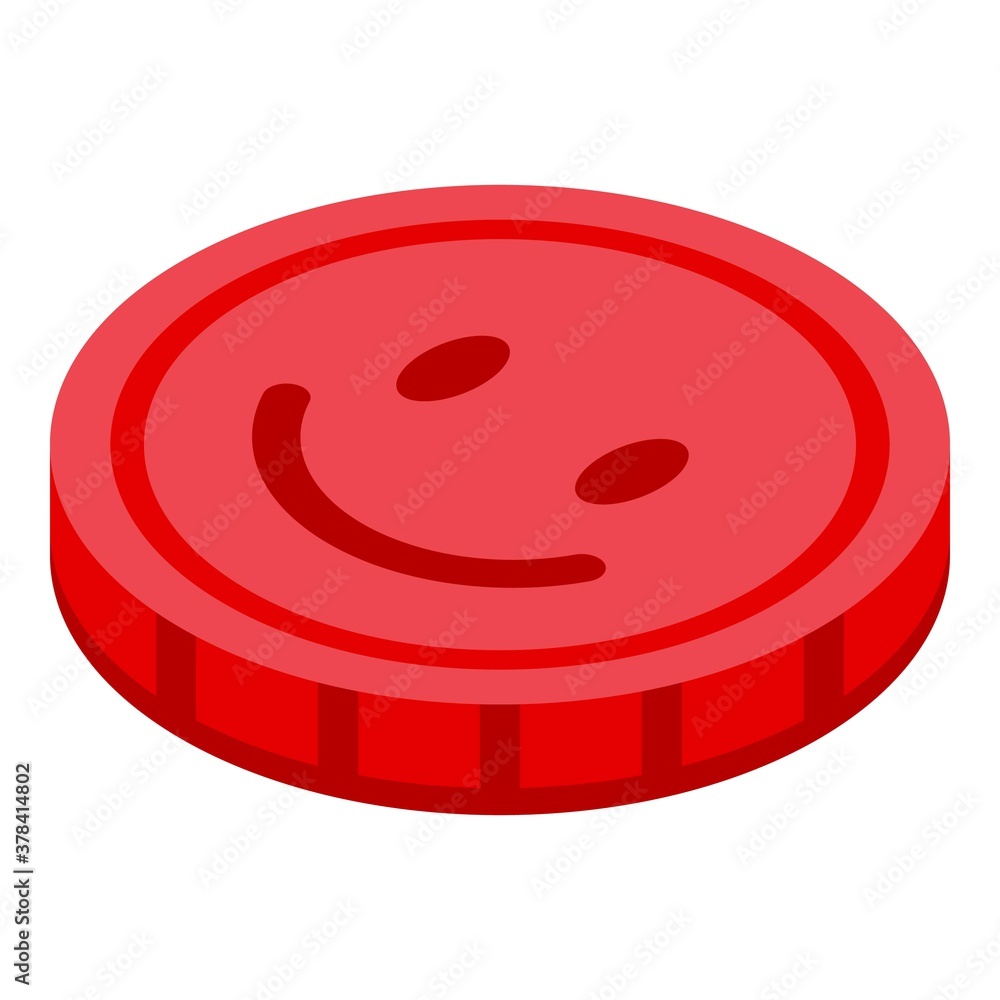 Poster emoji token icon. isometric of emoji token vector icon for web design isolated on white background