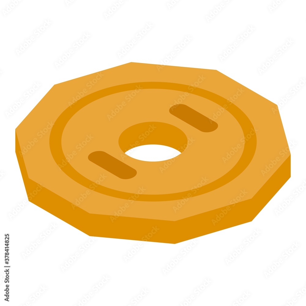 Poster gold token icon. isometric of gold token vector icon for web design isolated on white background