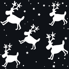 Silhouette deer, cartoon animal, illustration