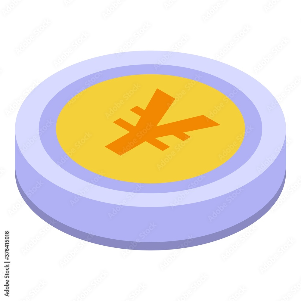 Poster yen token icon. isometric of yen token vector icon for web design isolated on white background
