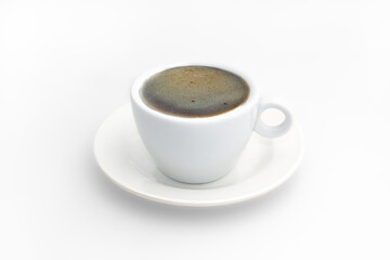 hot a cup of coffee and bubble isolated on isolated white background with a clipping path.