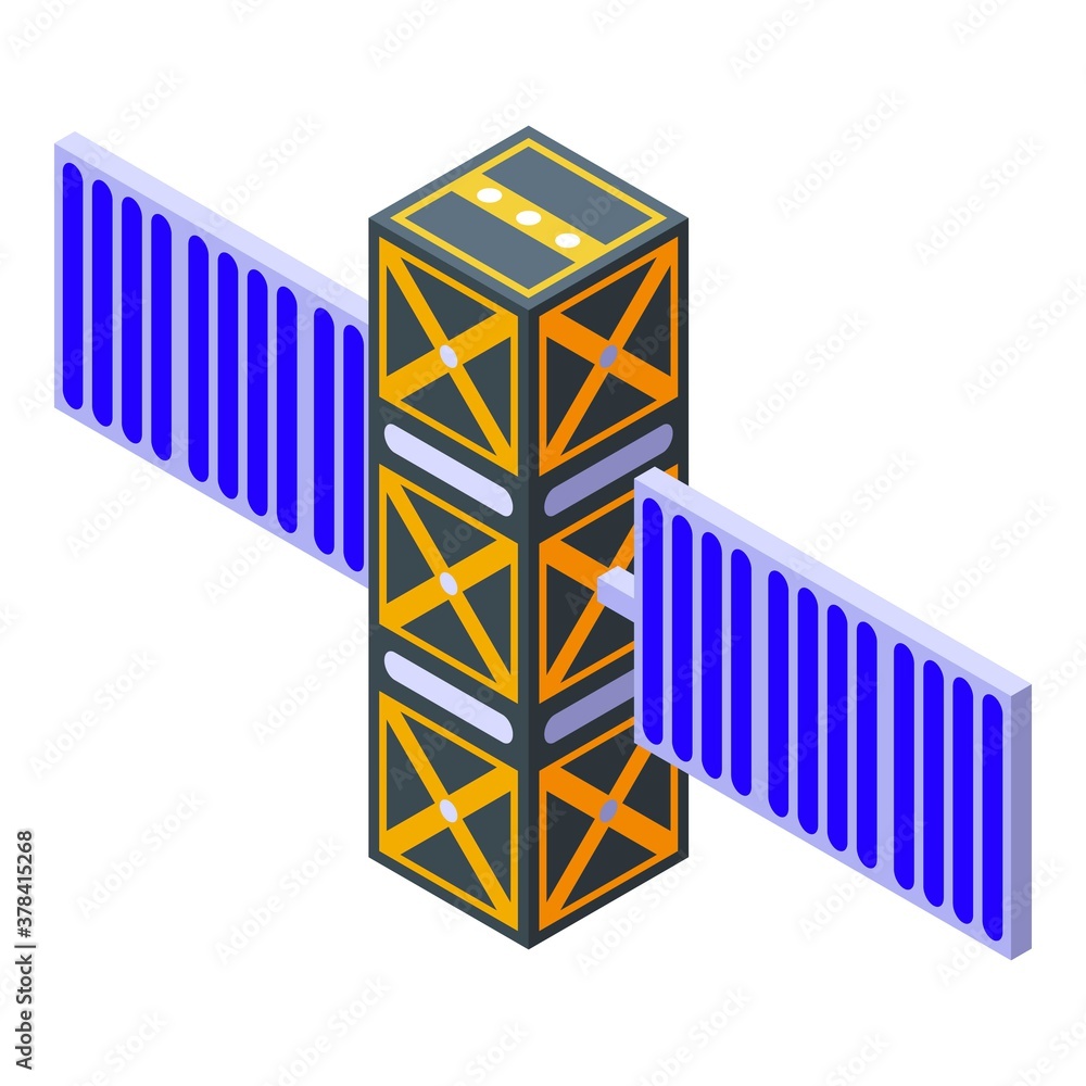 Poster space station system icon. isometric of space station system vector icon for web design isolated on 