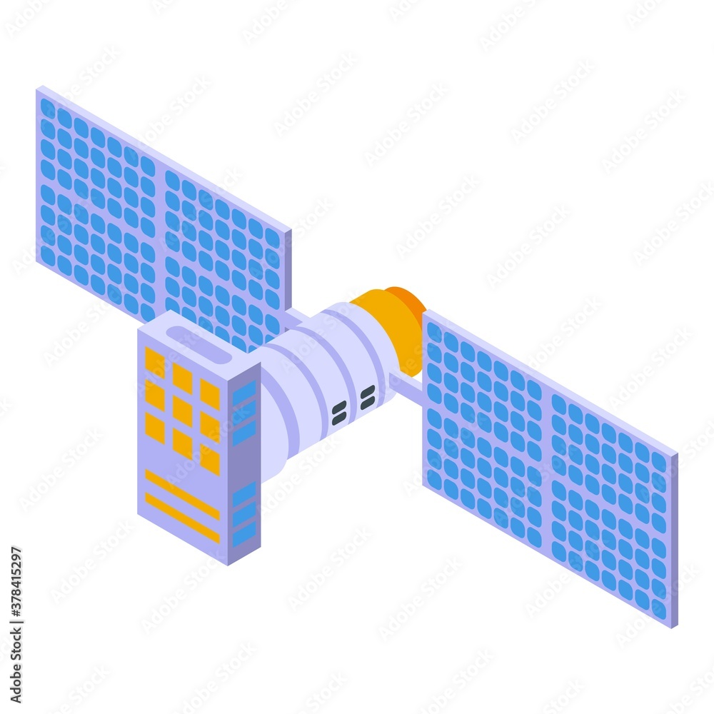 Poster space station astronaut icon. isometric of space station astronaut vector icon for web design isolat