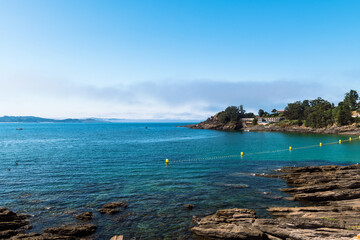 Cliffs in the Galician coast, at the opening of the Ria de Pontevedra, were the Atlantic ocean meets the land.