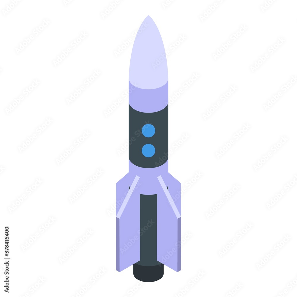 Aufkleber space rocket icon. isometric of space rocket vector icon for web design isolated on white background