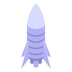 Space modern rocket icon. Isometric of space modern rocket vector icon for web design isolated on white background