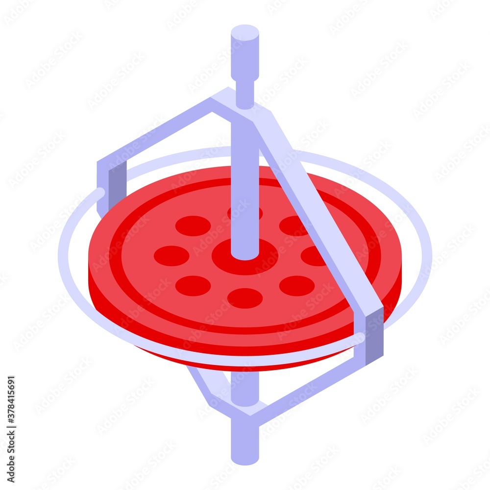 Poster airplane gyroscope icon. isometric of airplane gyroscope vector icon for web design isolated on whit