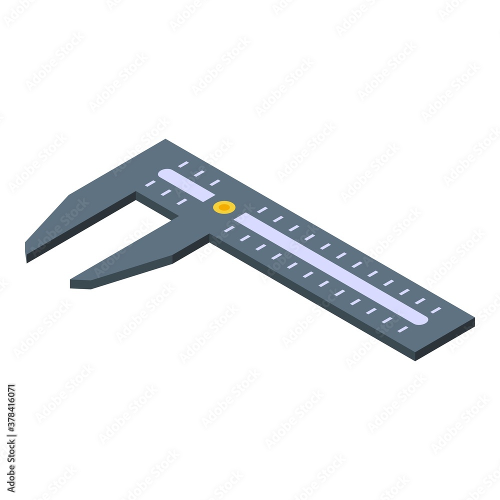 Poster caliper icon. isometric of caliper vector icon for web design isolated on white background