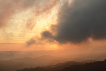 Fototapeta na wymiar Sunset with storm clouds