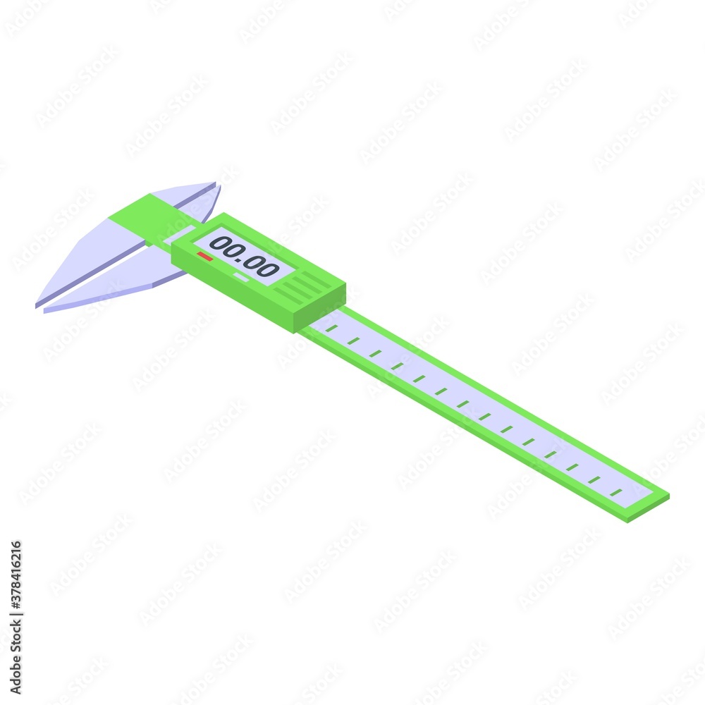 Poster digital caliper icon. isometric of digital caliper vector icon for web design isolated on white back
