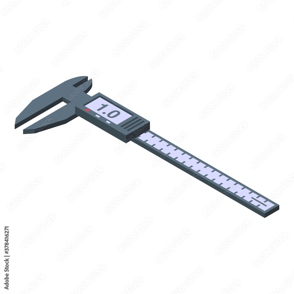 Poster control caliper icon. isometric of control caliper vector icon for web design isolated on white back