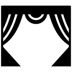 
An editable filled vector design of theater curtains icon
