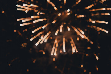 Blurry photo of fireworks. Abstract photo of fireworks.