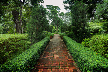classic outdoor english garden decoration at park