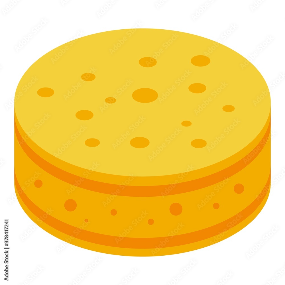Aufkleber round sponge icon. isometric of round sponge vector icon for web design isolated on white background