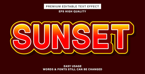 Editable text effect sunset