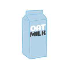 Oat Milk, Oats, Oat Icon, Milk Carton, Dairy Beverage Symbol Vector Illustration Background