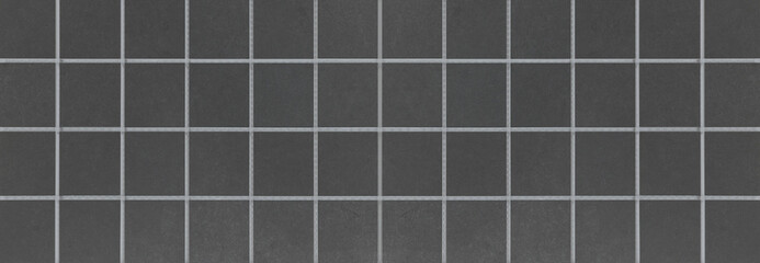 Seamless grey gray anthracite dark geometric concrete stone cement mosaic square tile wall texture background banner panorama