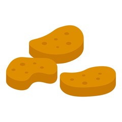 Fried food icon. Isometric of fried food vector icon for web design isolated on white background