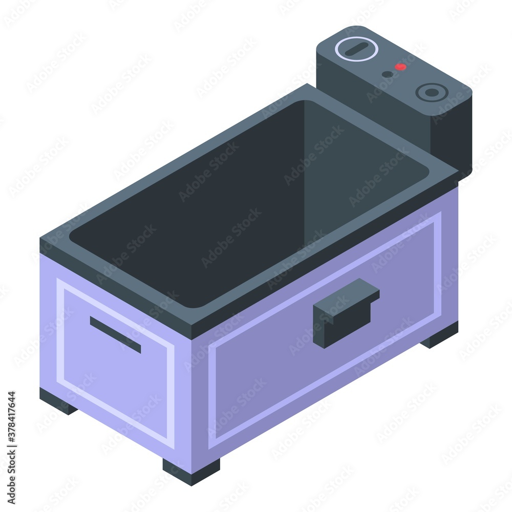 Poster chips deep fryer icon. isometric of chips deep fryer vector icon for web design isolated on white ba