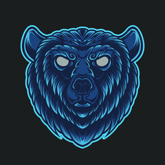 Animal logo Illustration head  Graphic Vector Design Tshirt 