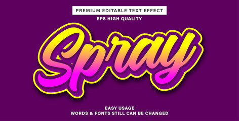 Editable text effect spray