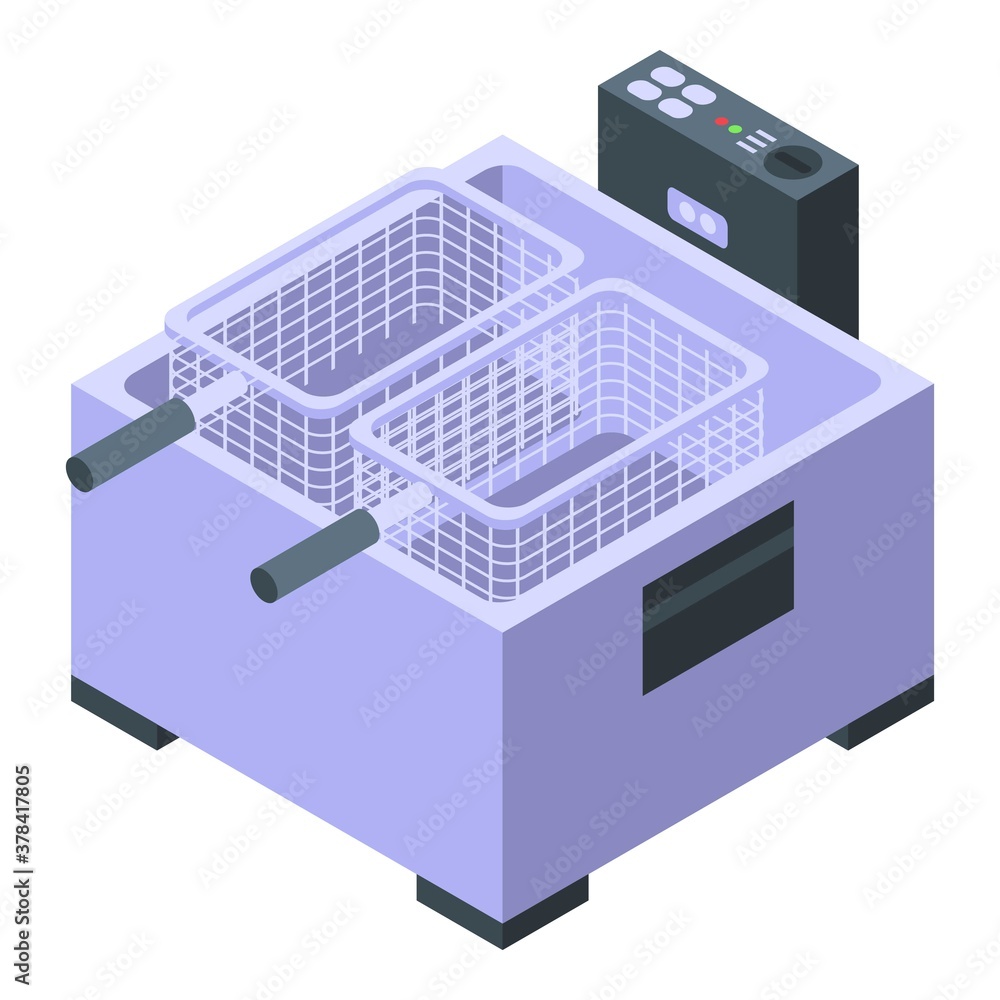 Poster Professional deep fryer icon. Isometric of professional deep fryer vector icon for web design isolated on white background