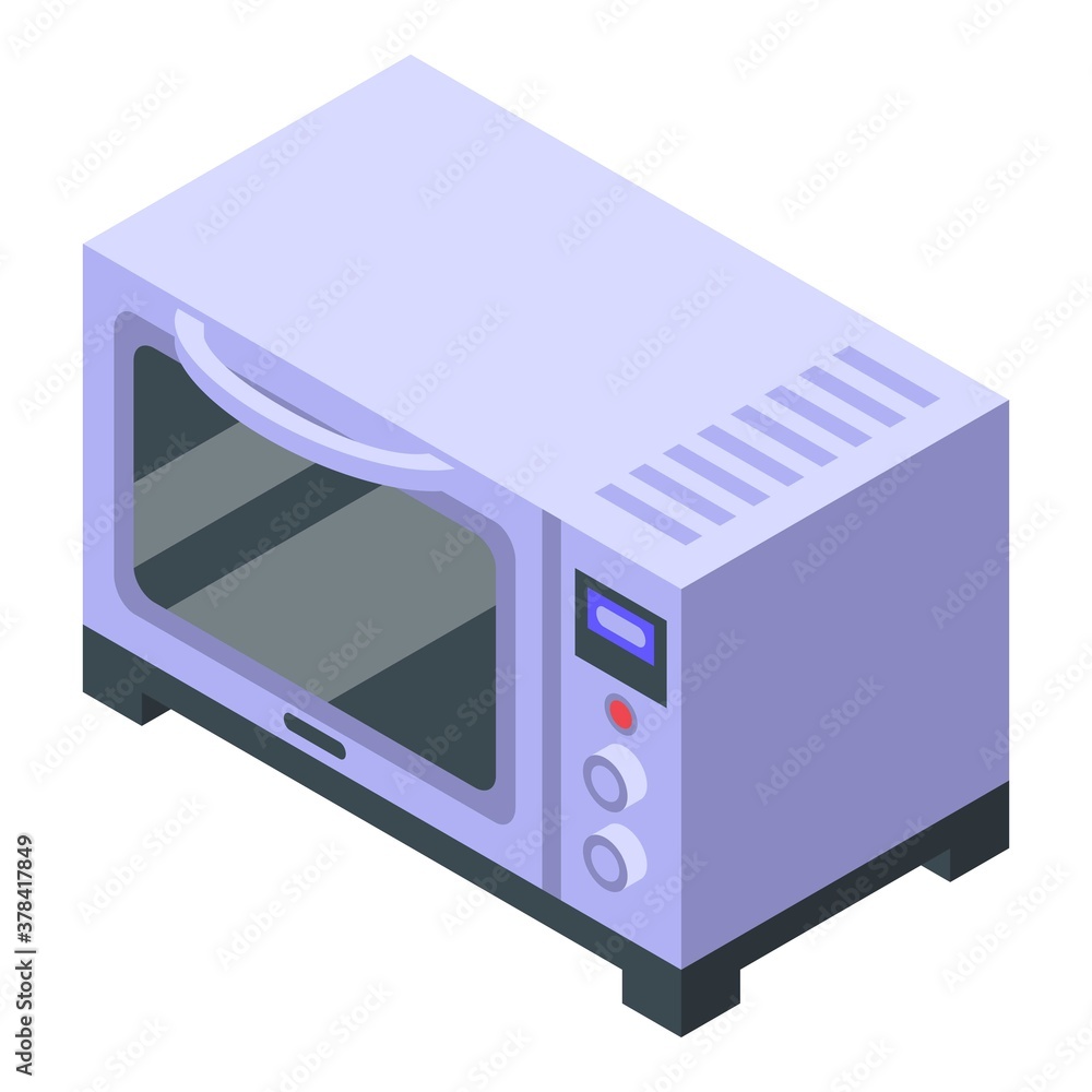 Poster convection oven icon. isometric of convection oven vector icon for web design isolated on white back