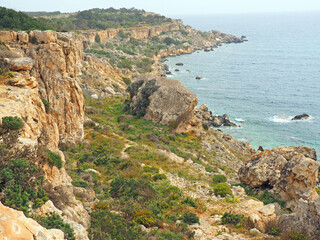 Fototapeta na wymiar Cliffs on a Maltese coast