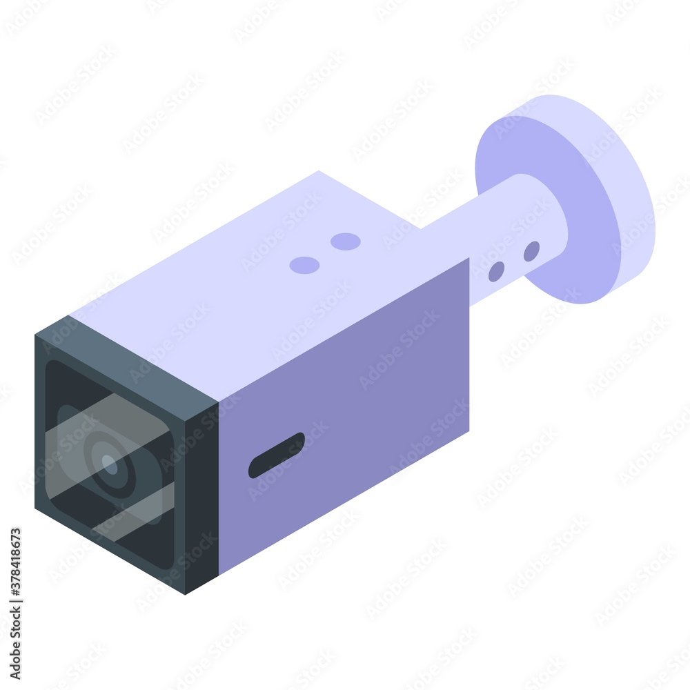 Poster security camera icon. isometric of security camera vector icon for web design isolated on white back