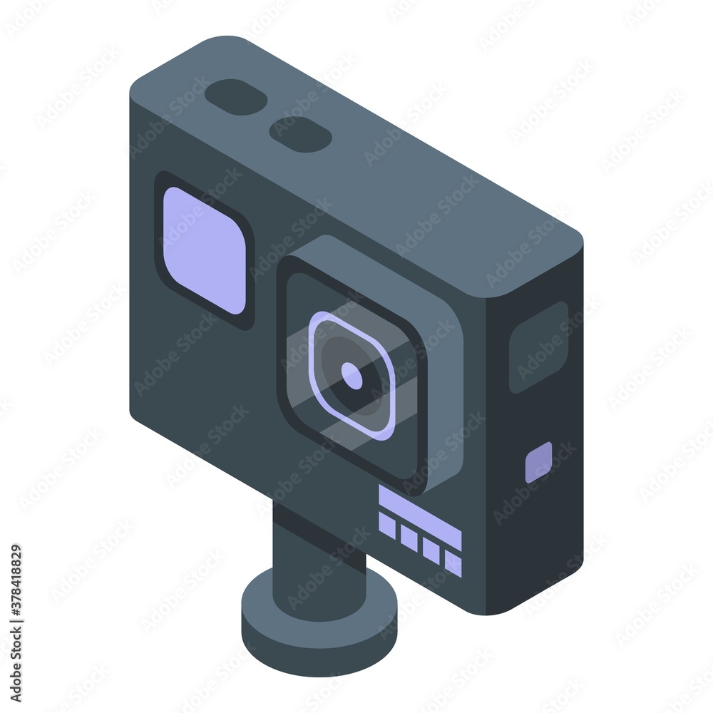 Aufkleber waterproof action camera icon. isometric of waterproof action camera vector icon for web design isol