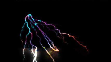 Digital Rendering Lighting Strike Electric Charge