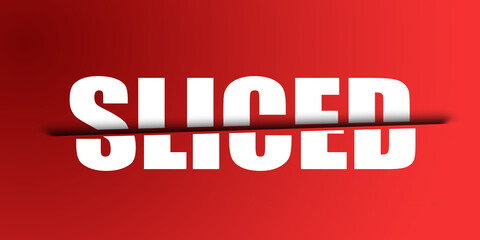 Sliced text on red background image