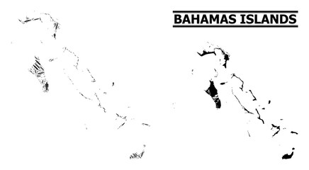 Obraz premium Virus therapy mosaic and solid map of Bahamas Islands. Vector map of Bahamas Islands is organized with vaccine doses and human figures. Abstraction for isolation purposes.