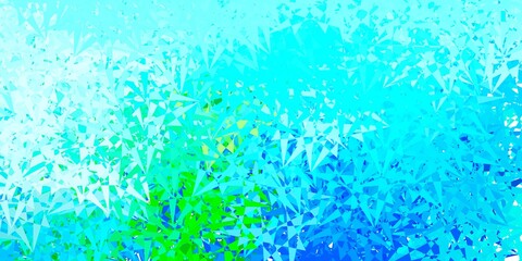 Light blue, green vector background with polygonal forms.