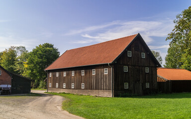 Fototapeta na wymiar Old wooden german rural farm house .