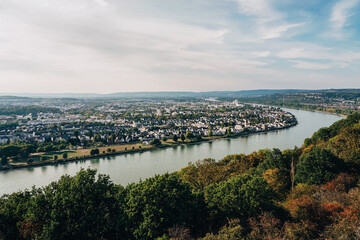 Fototapeta na wymiar stunning view over Koblenz in Germany