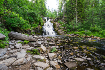 Yukankoski waterfall (also known as White bridges) on the river Kulismayoki