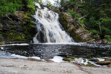 Fototapeta premium Yukankoski waterfall (also known as White bridges) on the river Kulismayoki