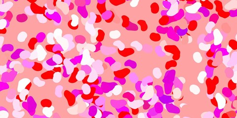 Light blue, red vector texture with memphis shapes.