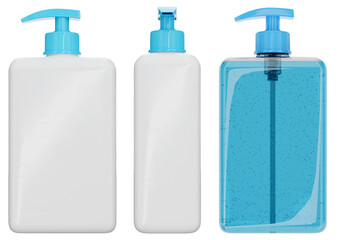 3d render illustration of a liquid antibacterial soap mockup isolated on white background