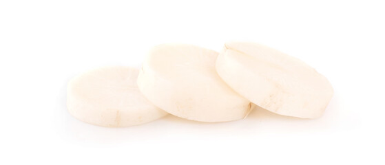 Daikon radishes isolated on white background