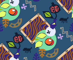 Vector background abstract artwork. Hand drawn ink illustration. Modern ornamental decorative background. 