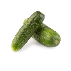 Cucumber on white background with clipping path.